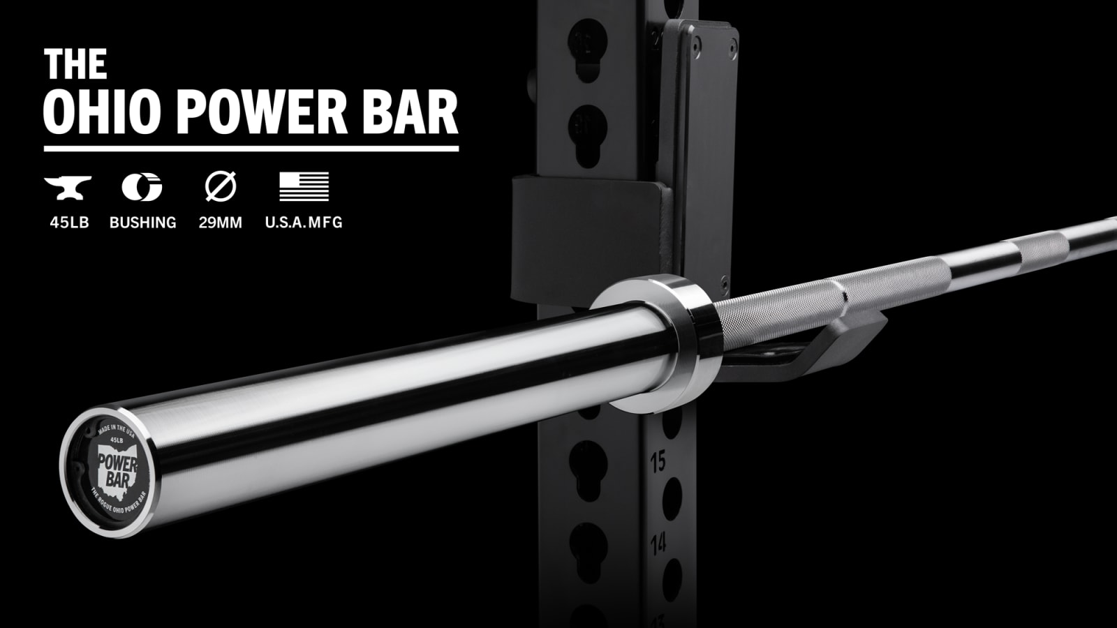 ROGUE ステンレスオハイオパワーバー Rogue 45LB Ohio Power Bar - Stainless Steel | Rogue Fitness UK